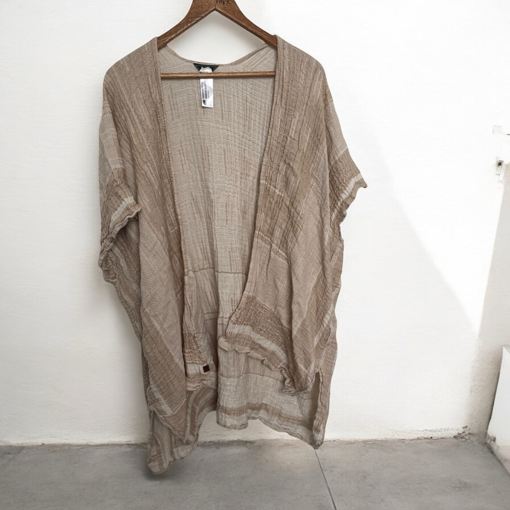 Roots cotton Beige artsy lightweight kimono